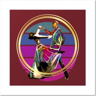 Dance Forever (abstract couple gold ring) Posters and Art